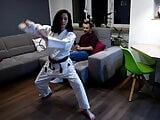 Karate foot smother and domination